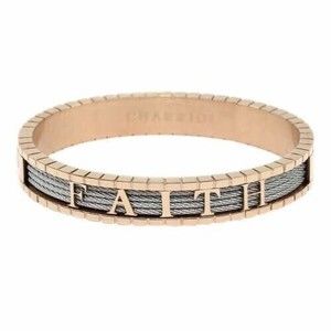 Charriol Forever " Faith " Bangle Bracelet 04-102-1139-17FA ~ Rose Gold ~ Size L